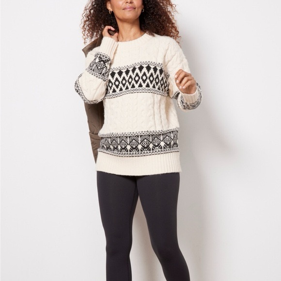 Line & Dot Montana Faire Isle Sweater Cream/Black - Picture 3 of 16